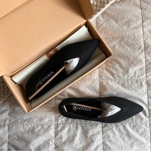 Vivaia Pointed Toe Black Flats